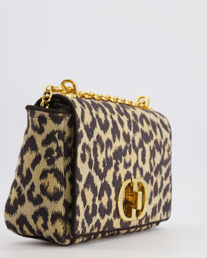 Christian Dior Brown and Black Leopard Print Canvas 30 Montaigne Caro Bag with Gold Hardware RRP £3,400