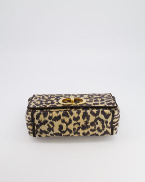 Christian Dior Brown and Black Leopard Print Canvas 30 Montaigne Caro Bag with Gold Hardware RRP £3,400