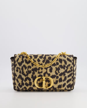 Christian Dior Brown and Black Leopard Print Canvas 30 Montaigne Caro Bag with Gold Hardware RRP £3,400