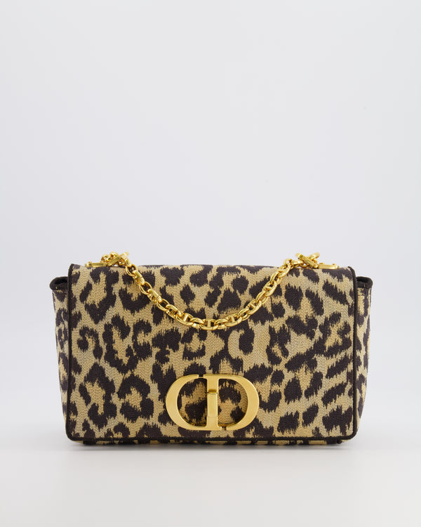 Christian Dior Brown and Black Leopard Print Canvas Caro Bag with Gold Hardware RRP £3,400