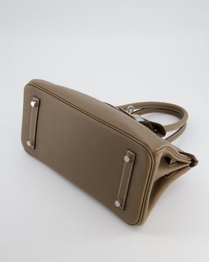 *SUPER HOT & RARE* Hermès Birkin Shoulder Light 29 Bag in Etoupe Evercolour Leather with Palladium Hardware