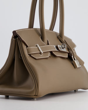 *SUPER HOT & RARE* Hermès Birkin Shoulder Light 29 Bag in Etoupe Evercolour Leather with Palladium Hardware