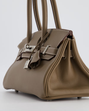 *SUPER HOT & RARE* Hermès Birkin Shoulder Light 29 Bag in Etoupe Evercolour Leather with Palladium Hardware