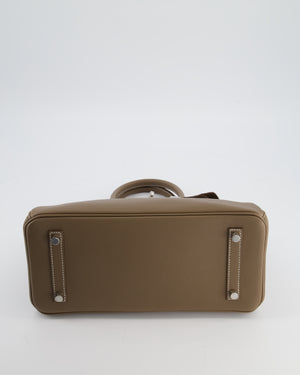 *SUPER HOT & RARE* Hermès Birkin Shoulder Light 29 Bag in Etoupe Evercolour Leather with Palladium Hardware