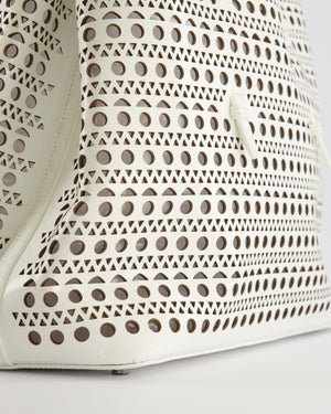 Alaia White Perforated Medium Leather Mina Tote Bag RRP £2,200