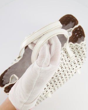 Alaia White Perforated Medium Leather Mina Tote Bag RRP £2,200
