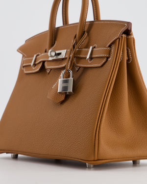 *HOT* Hermès Birkin 25 Retourne Bag in Gold Togo Leather with Palladium Hardware