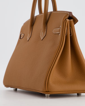 *HOT* Hermès Birkin 25 Retourne Bag in Gold Togo Leather with Palladium Hardware