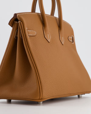 *HOT* Hermès Birkin 25 Retourne Bag in Gold Togo Leather with Palladium Hardware