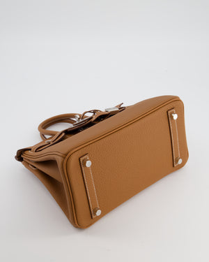 *HOT* Hermès Birkin 25 Retourne Bag in Gold Togo Leather with Palladium Hardware