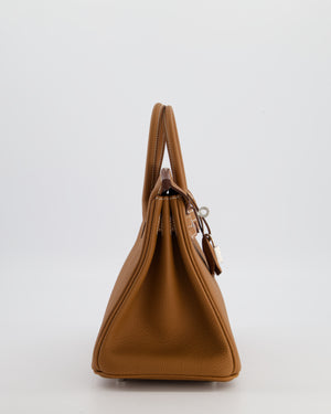 *HOT* Hermès Birkin 25 Retourne Bag in Gold Togo Leather with Palladium Hardware