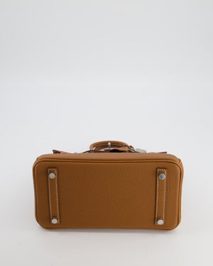 *HOT* Hermès Birkin 25 Retourne Bag in Gold Togo Leather with Palladium Hardware