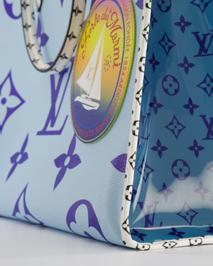 Louis Vuitton Limited Edition Blue and White Forte Dei Marmi On The Go GM Tote Bag RRP £2,590
