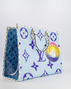 Louis Vuitton Limited Edition Blue and White Forte Dei Marmi On The Go GM Tote Bag RRP £2,590