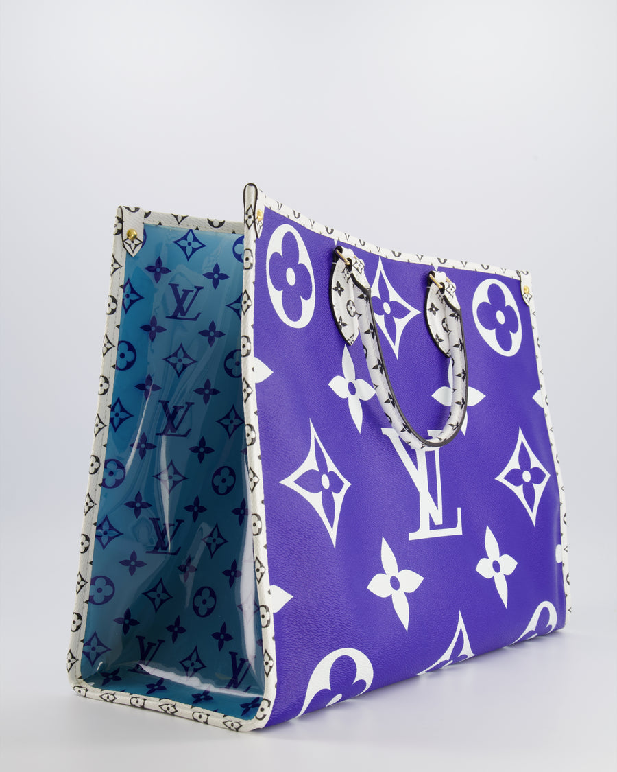 Louis Vuitton Limited Edition Blue and White Forte Dei Marmi On The Go GM Tote Bag RRP £2,590
