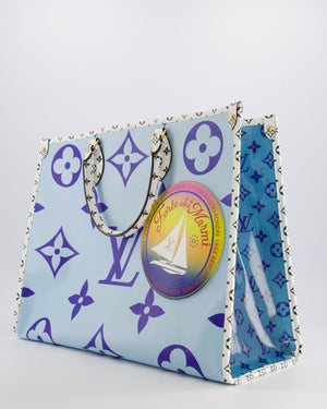 Louis Vuitton Limited Edition Blue and White Forte Dei Marmi On The Go GM Tote Bag RRP £2,590