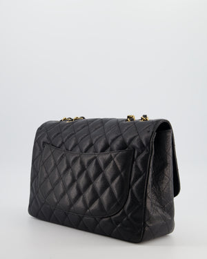 *FIRE PRICE* Chanel Black Jumbo Classic Single Flap Bag in Caviar Leather with Gold Hardware