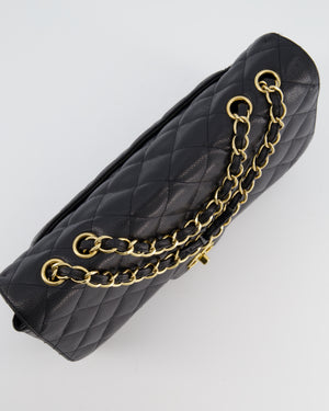 *FIRE PRICE* Chanel Black Jumbo Classic Single Flap Bag in Caviar Leather with Gold Hardware
