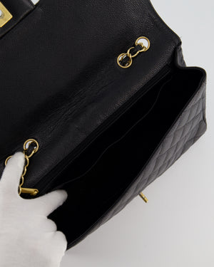 *FIRE PRICE* Chanel Black Jumbo Classic Single Flap Bag in Caviar Leather with Gold Hardware