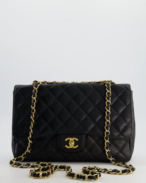*FIRE PRICE* Chanel Black Jumbo Classic Single Flap Bag in Caviar Leather with Gold Hardware