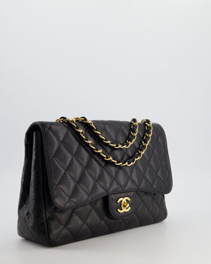 *FIRE PRICE* Chanel Black Jumbo Classic Single Flap Bag in Caviar Leather with Gold Hardware