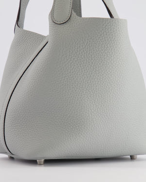 *HOT* Hermès Picotin Lock Bag 18cm in Bleu Glacier Clemence Leather with Palladium Hardware