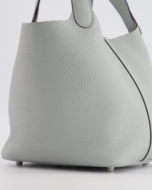 *HOT* Hermès Picotin Lock Bag 18cm in Bleu Glacier Clemence Leather with Palladium Hardware