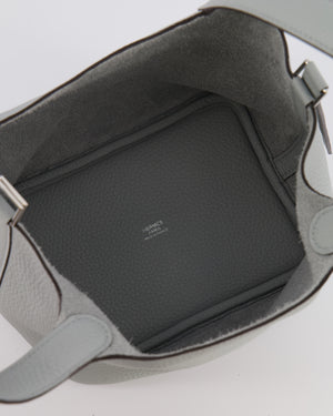 *HOT* Hermès Picotin Lock Bag 18cm in Bleu Glacier Clemence Leather with Palladium Hardware