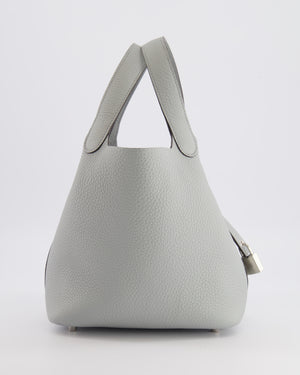 *HOT* Hermès Picotin Lock Bag 18cm in Bleu Glacier Clemence Leather with Palladium Hardware