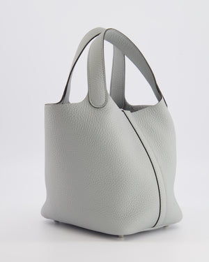 *HOT* Hermès Picotin Lock Bag 18cm in Bleu Glacier Clemence Leather with Palladium Hardware