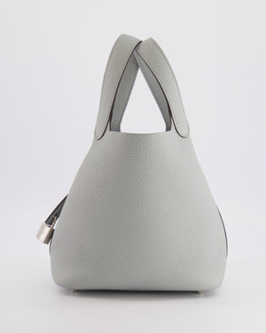 *HOT* Hermès Picotin Lock Bag 18cm in Bleu Glacier Clemence Leather with Palladium Hardware