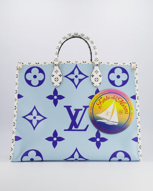 Louis Vuitton Limited Edition Blue and White Forte Dei Marmi On The Go GM Tote Bag RRP £2,590