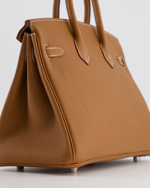 *HOT* Hermès Birkin 25 Retourne Bag in Gold Togo Leather with Palladium Hardware