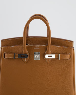 *HOT* Hermès Birkin 25 Retourne Bag in Gold Togo Leather with Palladium Hardware