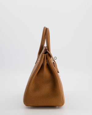 *HOT* Hermès Birkin 25 Retourne Bag in Gold Togo Leather with Palladium Hardware