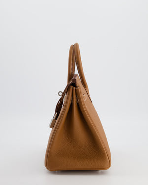 *HOT* Hermès Birkin 25 Retourne Bag in Gold Togo Leather with Palladium Hardware