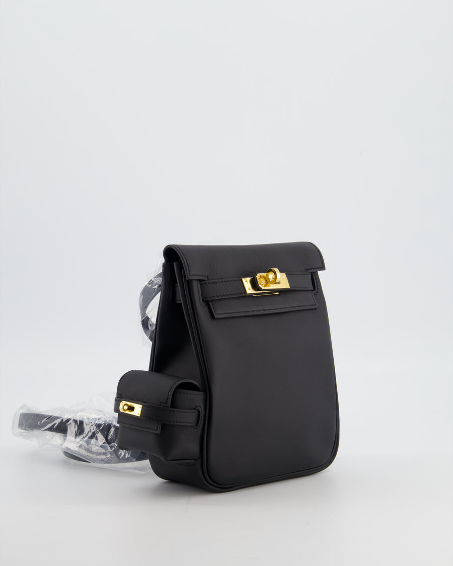 *RARE* Hermès Kelly Jump Backpack Bag in Noir Swift Leather with Gold Hardware