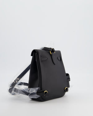 *RARE* Hermès Kelly Jump Backpack Bag in Noir Swift Leather with Gold Hardware