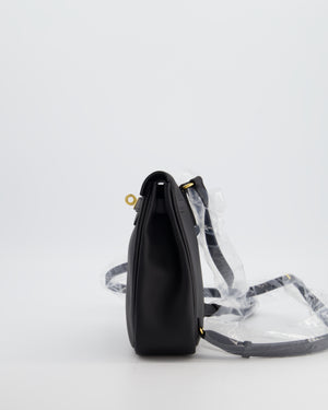*RARE* Hermès Kelly Jump Backpack Bag in Noir Swift Leather with Gold Hardware