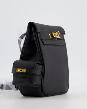 *RARE* Hermès Kelly Jump Backpack Bag in Noir Swift Leather with Gold Hardware