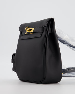*RARE* Hermès Kelly Jump Backpack Bag in Noir Swift Leather with Gold Hardware