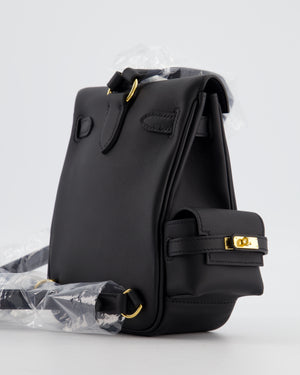 *RARE* Hermès Kelly Jump Backpack Bag in Noir Swift Leather with Gold Hardware