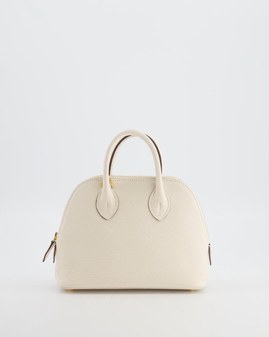 *HOT* Hermès Mini Bolide in Nata Chevre Mysore Leather with Gold Hardware