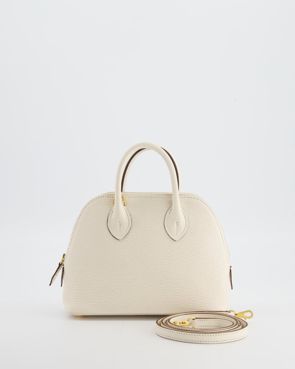*HOT* Hermès Mini Bolide in Nata Chevre Mysore Leather with Gold Hardware