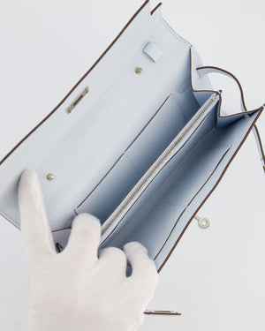 Hermès Kelly To Go Bag in Bleu Brume Chèvre Mysore Leather with Palladium Hardware