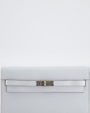 Hermès Kelly To Go Bag in Bleu Brume Chèvre Mysore Leather with Palladium Hardware
