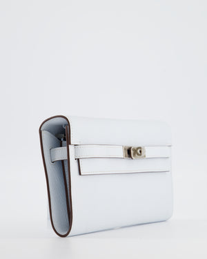 Hermès Kelly To Go Bag in Bleu Brume Chèvre Mysore Leather with Palladium Hardware