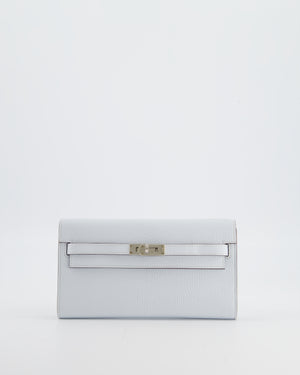 Hermès Kelly To Go Bag in Bleu Brume Chèvre Mysore Leather with Palladium Hardware