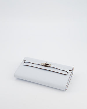 Hermès Kelly To Go Bag in Bleu Brume Chèvre Mysore Leather with Palladium Hardware