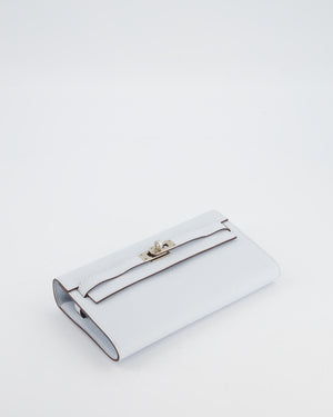 Hermès Kelly To Go Bag in Bleu Brume Chèvre Mysore Leather with Palladium Hardware